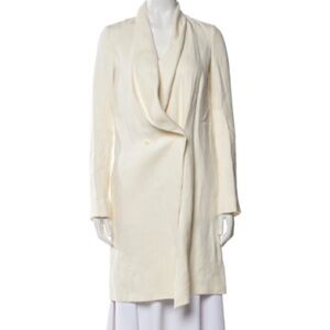 THE ROW Cream Linen Blazer Coat 6